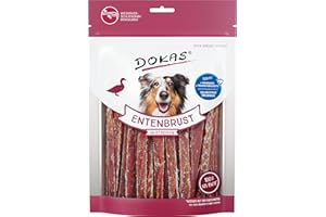 DOKAS grain-free premium in stripes snack for dogs - made of duck breast, 8 x 250g