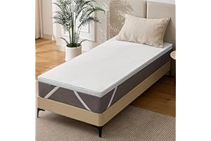 Solviente Topper 90 x 200 cm H2 - 5 cm Memory Foam & Cold Foam Mattress Topper, Oeko-Tex Certified, Removable Cover, Non-Slip, Anti-Allergic, Quiet and Breathable
