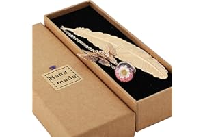 TOIRXARN Marque Page Plume Dorée et Papillon - Cadeau Fête des Mères、Idée Cadeau Femme、Anniversaire、Coffret Cadeau