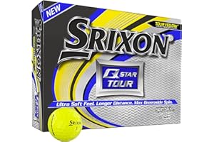 Srixon Q-Star Tour 3 Tour Yellow - Docena de bolas de Golf - Rendimiento y Potencia - 3 Piezas - Uretano - Accesorios de Golf y Regalos Premium