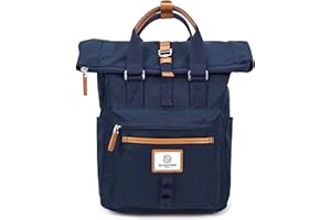 SEVENTEEN LONDON – Modern Cycling 'Canary Wharf' Fold Roll Top Backpack in a Classic Slim Urban Design – Fits Laptops up to 15"