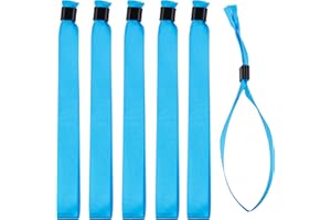 IBOO - 100 Bracelets d'Identification Bleu Clair en tissu pour événements – Fermeture en plastique pour plus de sécurité – Bracelets en satin de qualité agréable identification VIP, soirée