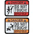 Great 1 "Danger" Funny Morale Applique Patch 2-Pack Set, Woven, Hook & Loop Fastener/Backing, Tactical Accessory for Clothing-Jackets-Hats-Backpacks