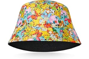 Pokemon Baseball Cap Kinder Snapback Kappe Kinder Jungen Bucket Hat Kinder Mützen Fischerhut Jungen Mädchen Fischermütze Anglerhut Sonnenhut Pikachu
