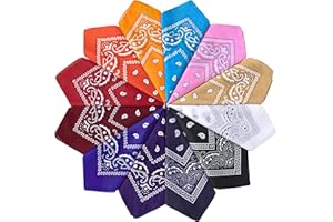 YHmall Paisley Bandana for Men Women, 10-14 Pack Multifunctional Paisley Headbands Scarf Cowboy Bandana Handkerchiefs