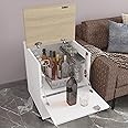 Studio Kook Curio Mini Bar on Wheels | Engineered Wood Bar Cabinet (Moon White)