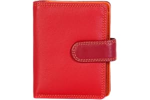 VISCONTI Leather Rainbow Collection BALI Purse RFID blocking RB40 Red Multi
