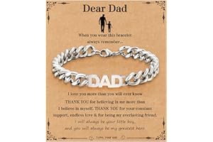 Aretas Mens Bracelet Gifts for Dad Daddy Papa Son Men Boys Him Father Day Birthday Cuban Chain Bracelet Jewellery Gifts from Daughter Son