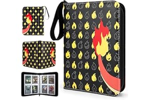 NIBOKEN Álbum de Cartas Coleccionables, Carpeta Colección Tarjetas Transparente con 400 Bolsillos/Fundas 50 Páginas Regalos para Niños Chicos y Chicas Coleccionistas (Negro)