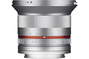 Samyang F1220506102 - Obiettivo fotografico CSC-Mirrorless per Sony E (lunghezza focale fissa 12mm, apertura f / 2-22 NCS CS, diametro filtro: 67mm), argento