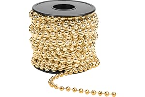 ‎BELLE VOUS Belle Vous Perlenkette für Weihnachtsbaum 10 m Goldene Perlen Christbaumkette für einen Weihnachtsbaum, Schmuckherstellung, Perlenkette Tischdeko & Partydekoration, Perlenkette zum Aufnähen & Handwerk