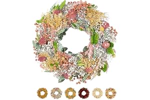 ‎HOLIKI holiki Trockenblumenkranz Ø 30cm - kein Plastik I Trockenblumen Premium Qualität aus Europa I Trockenblumen Kranz für Haustür, Wand und Tisch
