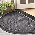 Amazelo Cart Semi Circular Door Mats for Home, Premium Rubber Bathroom Mat, Anti Skid Mat for Bathroom Floor, Waterproof Non Slip Mat for Bathroom [Color Grey, Size 45x75 cm]