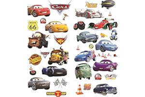 INTERPAW Cars 3D Cartoon pegatinas de pared para dormitorios niños y niñas etiqueta mural Tamaño: Grande