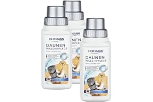 ‎HEITMANN Heitmann Daunen Wäsche: reinigt und pflegt Textilien mit Daunenfüllung, ideal für die schonende Reinigung von Daunen-Jacken, Federkissen, Federbetten, 250ml, 3er Pack