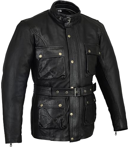 Bikers Gear Australien Motorradjacke Vintage - Gewachstes Leder, Mit CE Protektoren