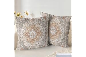 XPHZZL Pack of 2 Soft Decorative Cushion Covers 60cm x 60cm Square Throw Pillow Case Boho Style Pillowcases for Sofa Bedroom Outdoor Patio Garden Brown with Invisible Zipper 24 x 24 Inch