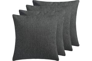 Selfitex 4er Sofakissen-Set mit Bezug und Füllkissen, Größe 40 x 40 cm, fein melierter Bezugstoff, superflauschig und weich, Couchkissen, Dekokissen (Monaco)