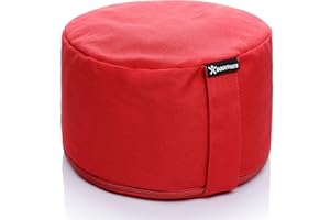 BODYMATE Extra high Meditation Cushion/Yoga Pillow Diameter 31cm Height 20cm – Removable washable 100% Cotton Cover - Inner cotton bag filled with buckwheat husks – Available in diferent colours