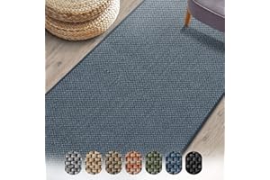 Floordirekt Sabang Carpet Runner, Woven Sisal Optic Living Room Rug Runner Area Rug, Hallway Bedroom Corridor Carpet, Durable and Versatile (Blue, 66 x 200 cm)