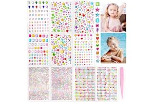 MOOSONO 3500pcs Gem Stickers, Glitter Gems for Crafting, Self Adhesive Rhinestone Stickers with Tweezer, Various Shapes Multicoloured Stick on Gems, Acrylic Sticky Gems, for Kids, DIY, Crafts
