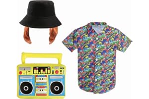 I LOVE FANCY DRESS Adults Kevin Costume - Blue Hawaiian Shirt, Black Bucket Hat, Ginger Wig and Inflatable Boombox - Adults TV Film Fancy Dress Costume