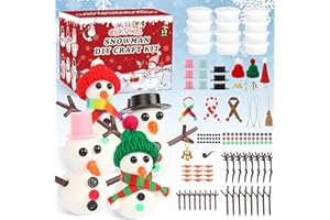 MOMOSTAR Snowman Slime Kit, Lavoretti di Natale per Bambini, Set Bricolage Creativo fai da te con Argilla, Pupazzo di Neve Natale Giocattoli Regali per 3 4 5 6 7 8 anni Bambini (12 pezzi)