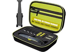 Woollo Étui de Voyage Rigide Portable Compatible avec Philips OneBlade Face + Body QP2734 QP2724 QP2824 QP230 QP220 QP437 QP2630 QP2620 QP2530 QP2520,Fermeture éclair Verte à l'intérieur