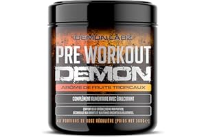 DEMON LABZ Pre Workout Demon – Complément puissant pré-entrainement avec créatine, caféine, bêta-alanine et glutamine (Fruits Tropicaux, 360 g (Lot de 1))