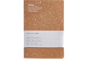 Miquelrius - Cuaderno A5 flexible (200 x 140 mm), Interior liso, 48 hojas blancas, Papel reciclado de 80 g/m², Cubierta de piel reciclada, Color corcho