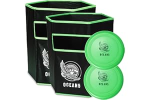 Ocean 5 Disc Jam, lustiges Outdoor Wurfspiel, Strandspiel und Gartenspiel für bis zu 4 Personen, Neuer mega Trend aus den USA, Outdoorspiel mit Wurfscheibe für Kinder, Teenager und Erwachsene