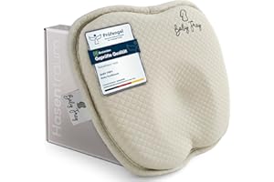 Baby Frey Coussin de positionnement contre la plagiocéphalie, avec deux housses amovibles, soutient le développement sain de la tête en mousse à mémoire de forme – Design confortable et moderne