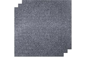 YAYODS 30 x Self Adhesive Carpet Tiles, 30x30cm Easy to Peel and Stick Floor Tiles, Non-Slip Hardwearing Grey Carpet Tiles Floor Covering for Office Living Room Bedroom