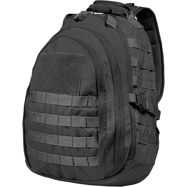 Sullen Men's Blaq Paq Tactical Backpack - Water-Resistant, Multiple Pockets, Padded Laptop Sleeve, MOLLE Webbing, Black