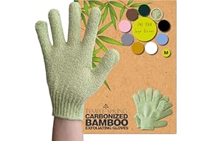 TEMPLE SPRING -Guanti Esfolianti per Lavaggio, Guanto Esfoliante in Bambù, Scrub per Bagno/Doccia, Guanto per Esfoliazione del Corpo, Scrub di Bellezza/Loofah, Rimozione della Pelle Morta-Verde Salvia