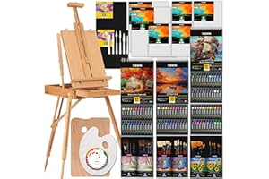 VISWIN All-in-One Kit Pittura Professionale 149 Pezzi con Cavalletto Francese – Set Pittura Include 96 Colori a Olio, Acrilico e Acquerello, Tele, Ideale per Adulti, Artisti e Amanti dell’Art