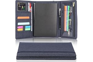 Ditiord Schutzhülle für Rocketbook Fusion Executive-Größe, Multi-A5-Format, Notizbuchhülle mit Stifthalter, Handyfach, Reißverschlussfach, Visitenkartenhalter, 22,4 x 15,2 cm, Blau
