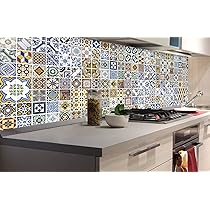 Crédence Montagnes Lointaines Et Filets Dorés, Crédence Cuisine