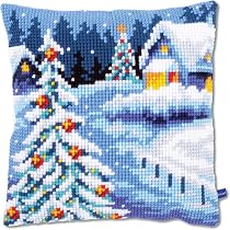 Kit Punto De Cruz Duendes Navidad | Cojín Decorativo 40x40 Cm | Kit Completo Para Principiantes | Manualidades Adultos