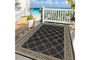 Enyhom Duży dywan outdoorowy 150 x 240 cm, dwustronny, wytrzymały dywan z tworzywa sztucznego, płaski materiał, koc piknikowy, z recyklingu, wodoszczelny, przenośny