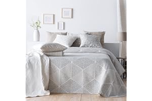 VIALMAN Colcha Ligera Sofia 27 para Cama de Matrimonio de 180 y 200 cm | Colcha Cama 180 y 200 | Tamaño Colcha 270 x 270 cm, Color BEIG