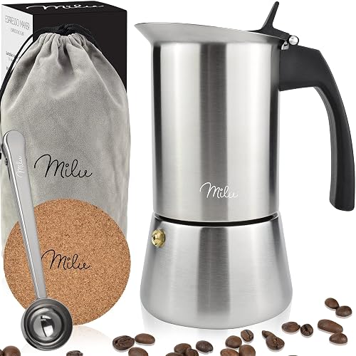 Milu Espressokocher Edelstahl, Induktion