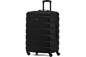 Flight Knight Lightweight 4 Wheel ABS Hard Case Medium Suitcase Approved for Over 100 Airlines Including easyJet, British Airways, Ryanair, Jet2, Emirates & Many More - Check-in Medium Size 25"