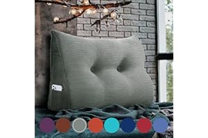 ‎RUCENER Rucener Großen Dreieckigen Kissen Hohen Rückenlehne Kissen Rückenlehne für Bett Rückenlehne Kissen Hohen Perfekt AlsKissen Zum Fernsehen und Lesen Gibt Es in Vielen Größen Grau 80 cm