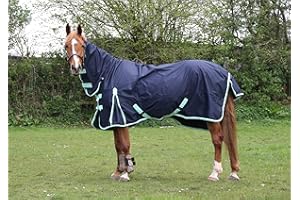 Autumnn Equestrian Horse Rug No Fill Turnout Horse Rugs Horse Turnout Rug No Fill 600d Lightweight Turnout Rug For Horses 0g Rain Sheet Turnout Rug With Neck Premium Horse Blanket (6'0'', NAVY)