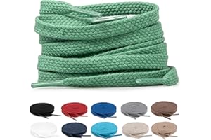 TULMERO 2 pares de cordones 100% algodón – Cordones planos de 8 mm de ancho para zapatillas de deporte