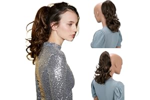 ‎CAISHA CAISHA 35cm Haarteil Helena Zopf Haarverlängerung mit Butterflyklammer Voluminös Gewellt Brünett H98