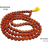 AM Rudraksha Mala Jaap Organic Jewellery with 108 beads for Pooja/Astrology (Brown, 10mm)