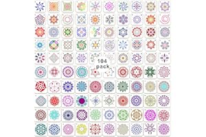 Dicunoy 104 PCS Reusable Art Stencils Patterns for Painting, 3.5"/4" Small Stencil Rock Painting Templates, Dot Painting Tools for Kids Adults Painting on Wood, Furniture, Canvas, Fabric, Wall