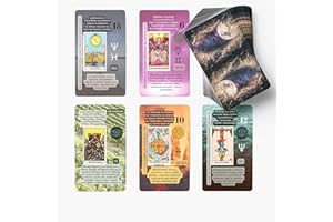 Witchy Cauldron Baraja de Cartas de Tarot en Español para Principiantes, con Significado y Palabras Clave, Chakra, Planeta, Afirmación, Invertido, Zodíaco